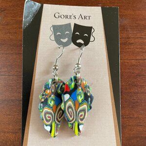 Bundle 3 for $12.   Handmade Colorful Abstract Dangle Earrings.